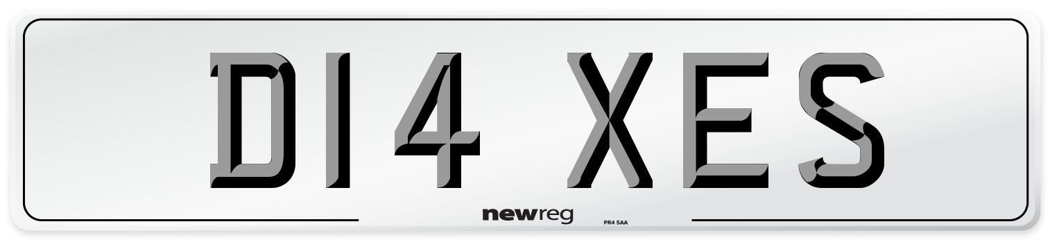 D14 XES Number Plate from New Reg
